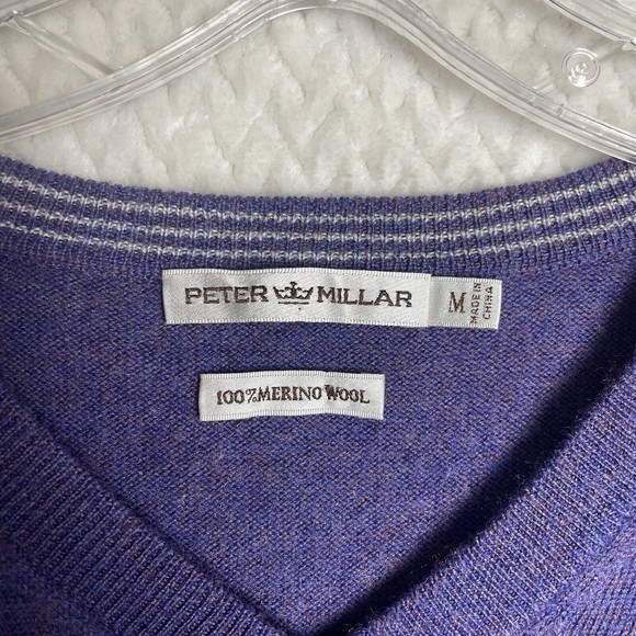 Peter Millar 100% Extra Fine Italian Merino Wool Sweater Men's Size Medium - Picture 5 of 7